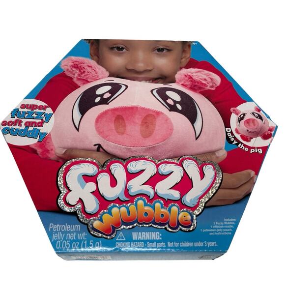 Fuzzy Wubble Daisy the Pig Inflatable Plush Stuffed Animal Soft Cuddly Toy NSI - Picture 1 of 6
